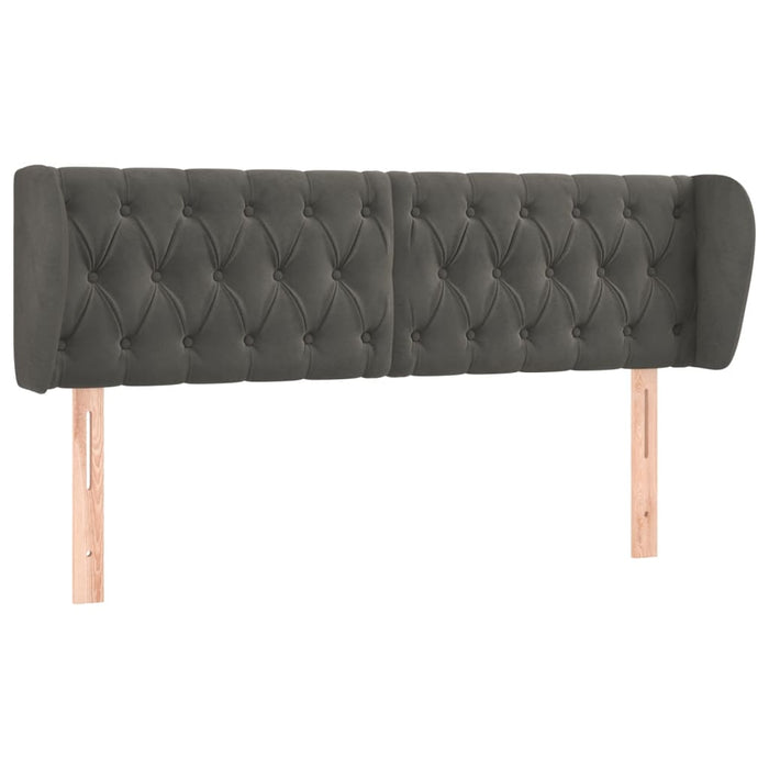Tăblie de pat cu aripioare gri închis 163x23x78/88 cm catifea - WALTI WALTI