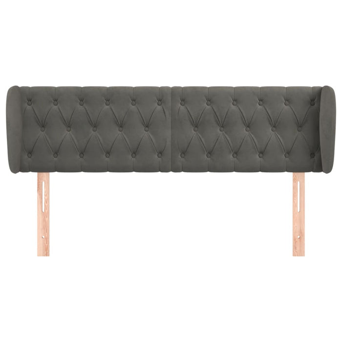 Tăblie de pat cu aripioare gri închis 163x23x78/88 cm catifea - WALTI WALTI