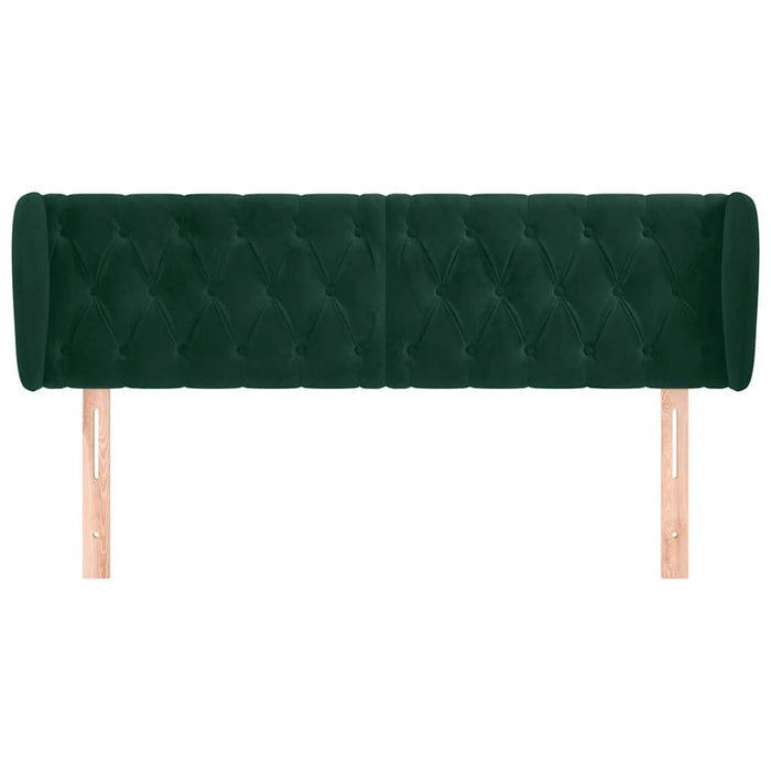 Tăblie de pat cu aripioare verde închis 163x23x78/88 cm catifea - WALTI WALTI
