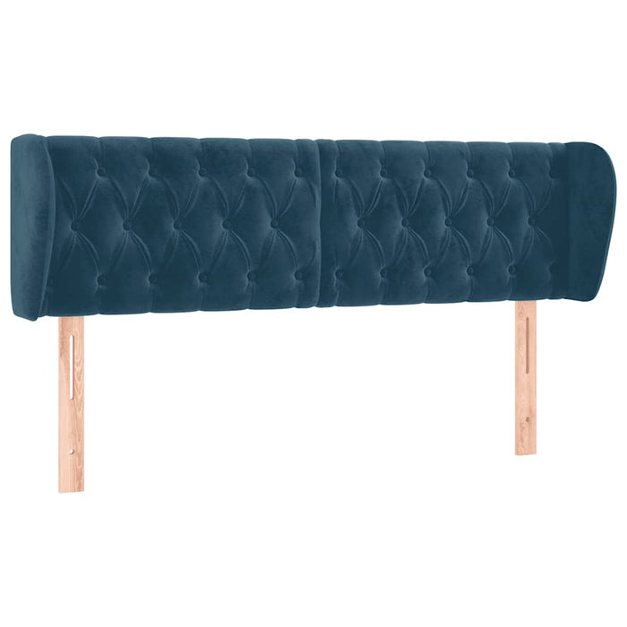 Tăblie pat cu aripioare albastru închis 163x23x78/88 cm catifea - WALTI WALTI