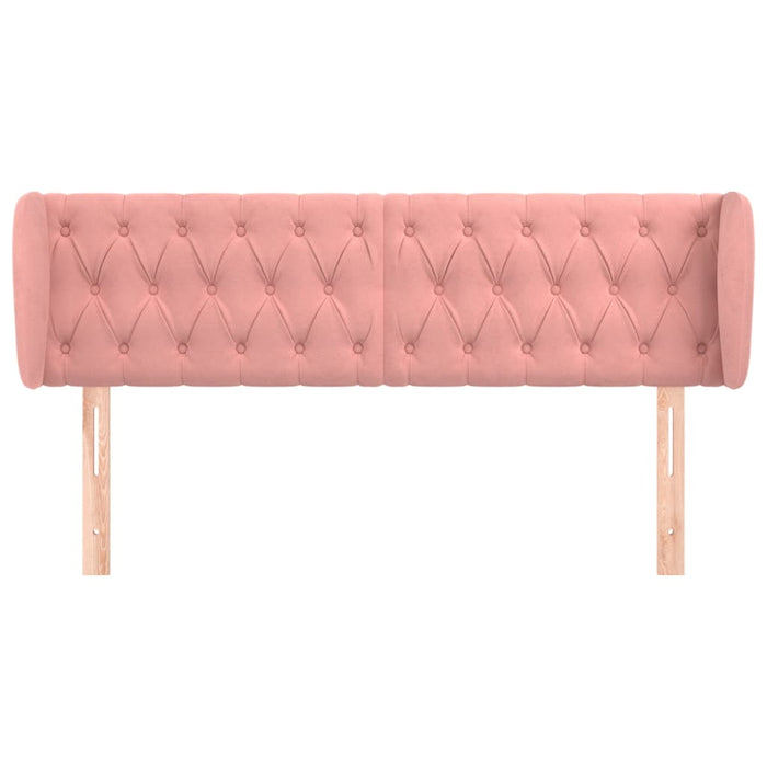 Tăblie de pat cu aripioare roz 163x23x78/88 cm catifea - WALTI WALTI