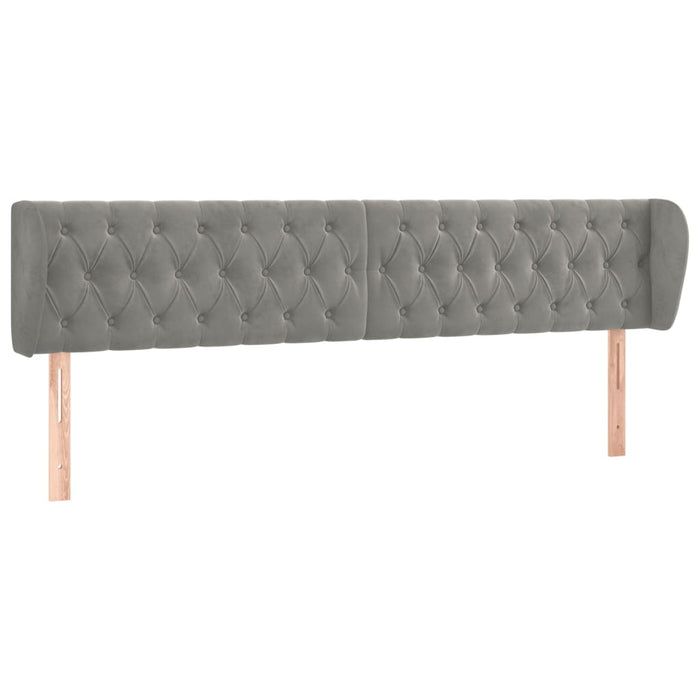 Tăblie de pat cu aripioare gri deschis 183x23x78/88 cm catifea - WALTI WALTI