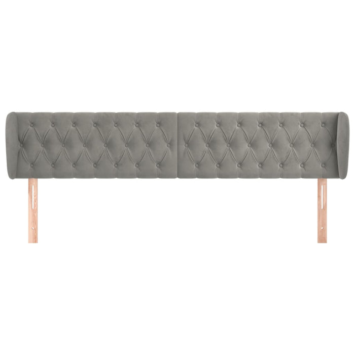 Tăblie de pat cu aripioare gri deschis 183x23x78/88 cm catifea - WALTI WALTI