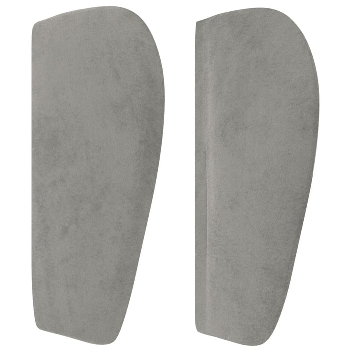 Tăblie de pat cu aripioare gri deschis 183x23x78/88 cm catifea - WALTI WALTI