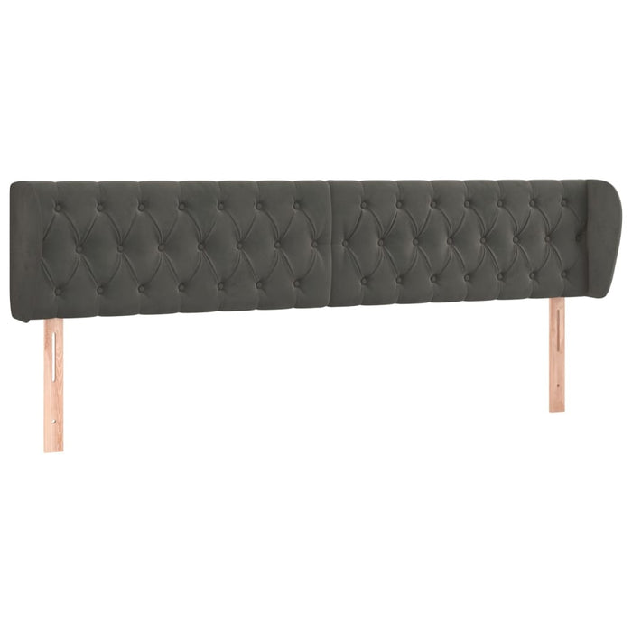 Tăblie de pat cu aripioare gri închis 183x23x78/88 cm catifea - WALTI WALTI