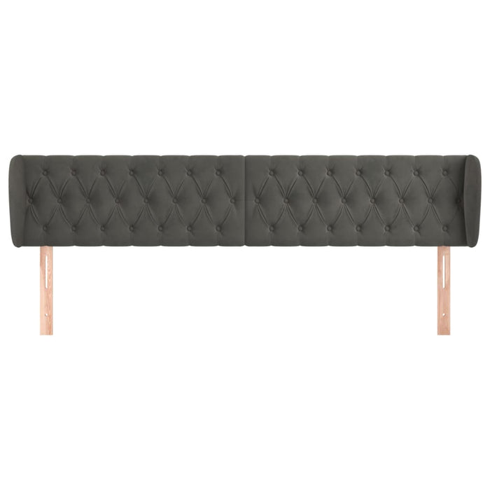 Tăblie de pat cu aripioare gri închis 183x23x78/88 cm catifea - WALTI WALTI