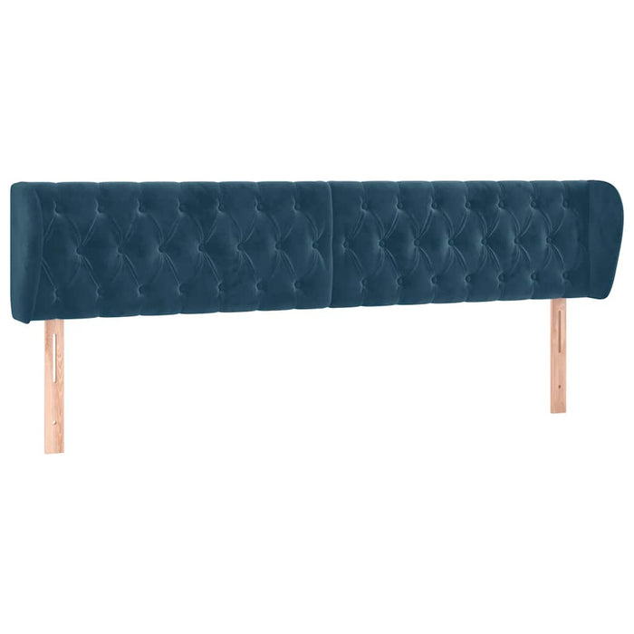 Tăblie pat cu aripioare albastru închis 183x23x78/88 cm catifea - WALTI WALTI