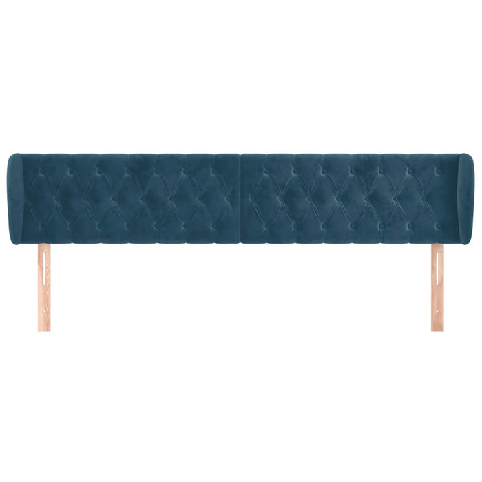 Tăblie pat cu aripioare albastru închis 183x23x78/88 cm catifea - WALTI WALTI