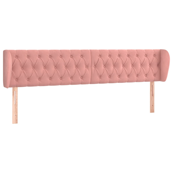 Tăblie de pat cu aripioare roz 183x23x78/88 cm catifea - WALTI WALTI