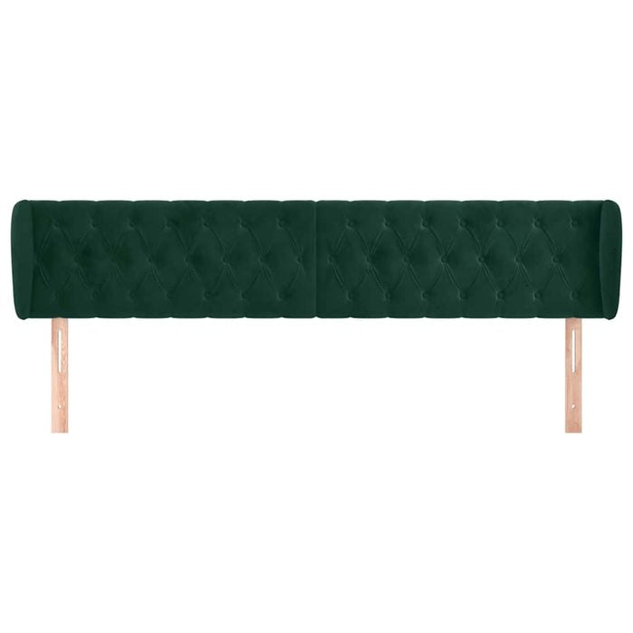 Tăblie de pat cu aripioare verde închis 203x23x78/88 cm catifea - WALTI WALTI