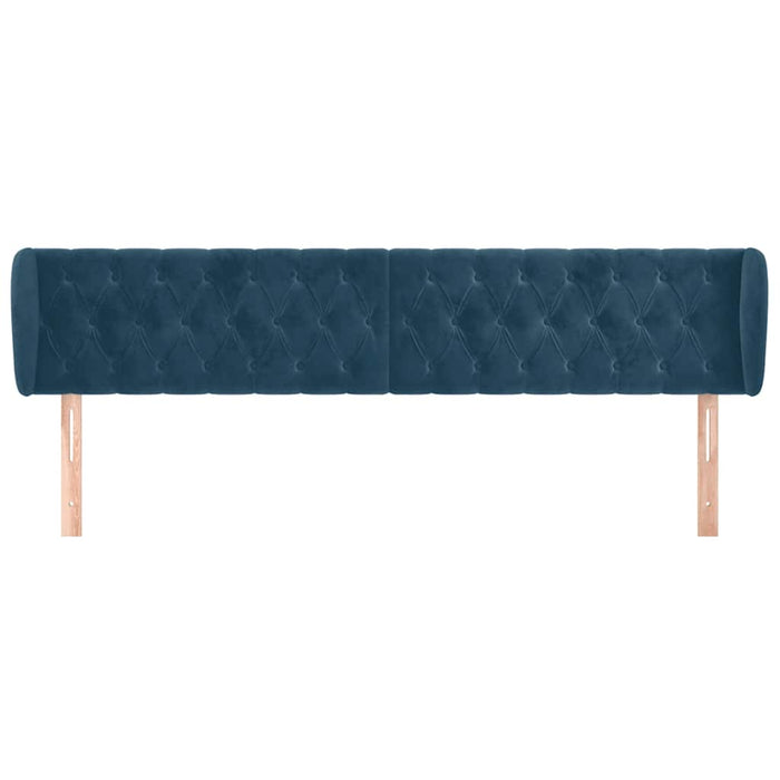 Tăblie pat cu aripioare albastru închis 203x23x78/88 cm catifea - WALTI WALTI