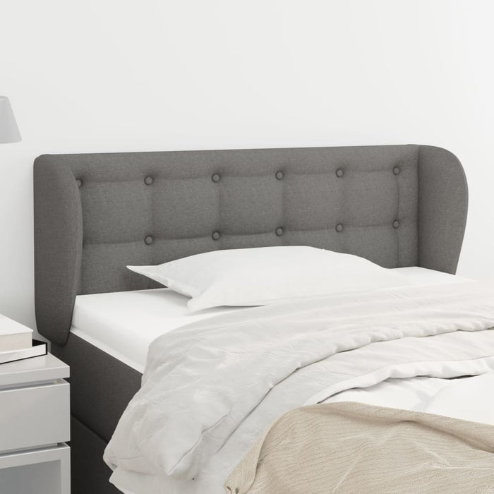 Tăblie de pat cu aripioare gri închis 93x23x78/88 cm textil - WALTI WALTI