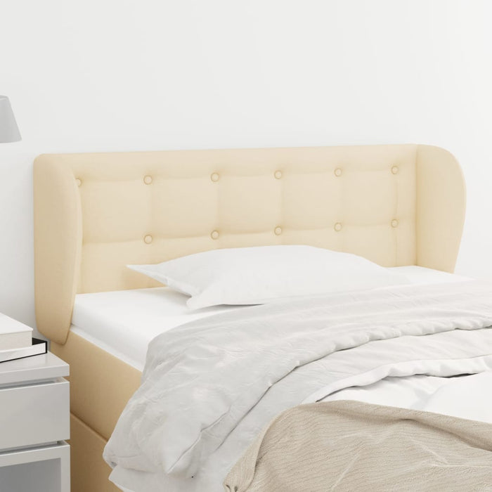 Tăblie de pat cu aripioare crem 93x23x78/88 cm textil WALTI