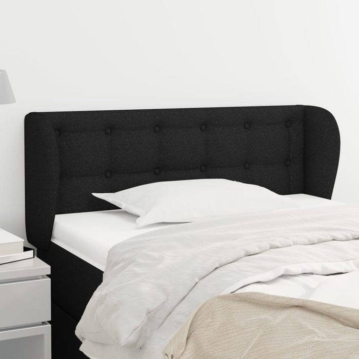 Tăblie de pat cu aripioare negru 103x23x78/88 cm textil - WALTI WALTI
