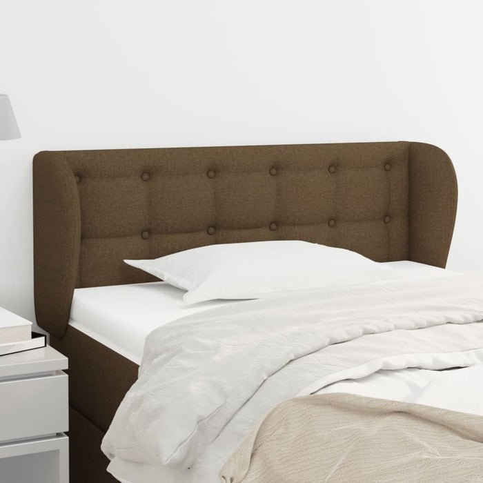 Tăblie de pat cu aripioare maro închis 103x23x78/88 cm textil - WALTI WALTI