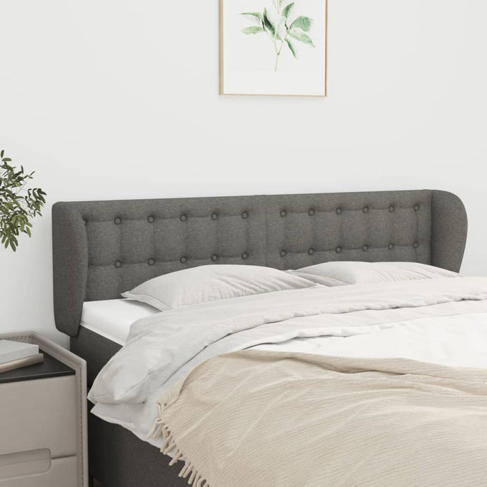 Tăblie de pat cu aripioare gri închis 147x23x78/88 cm textil - WALTI WALTI