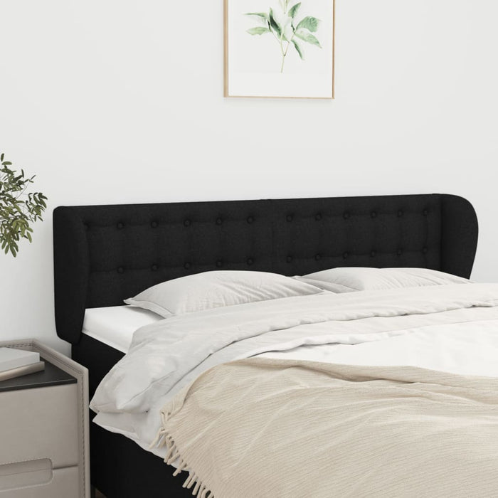 Tăblie de pat cu aripioare negru 147x23x78/88 cm textil - WALTI WALTI