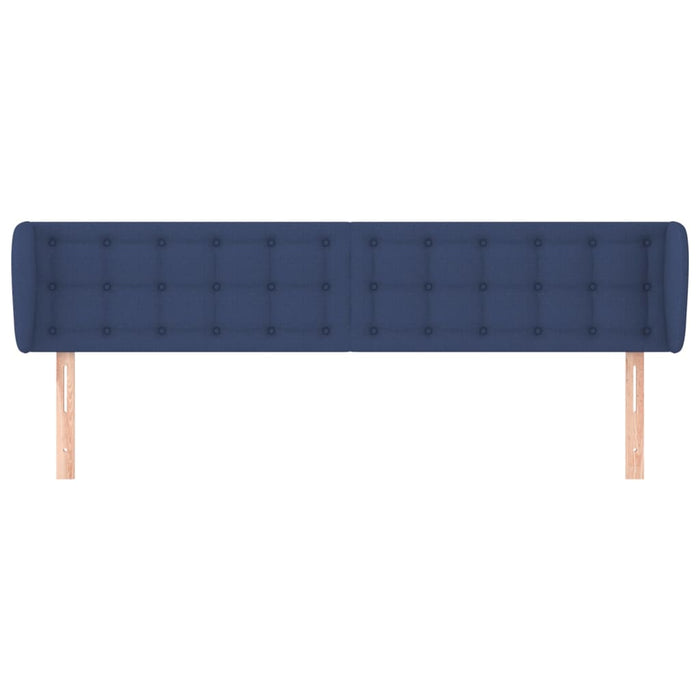 Tăblie de pat cu aripioare, albastru, 163x23x78/88 cm textil WALTI