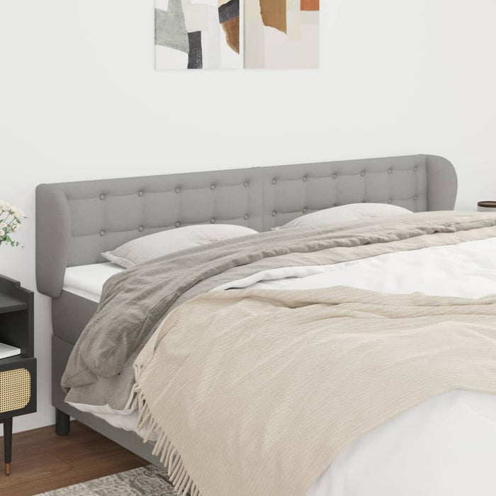 Tăblie de pat cu aripioare gri deschis 183x23x78/88 cm textil - WALTI WALTI