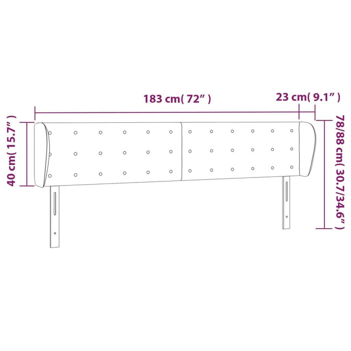 Tăblie de pat cu aripioare gri închis 183x23x78/88 cm textil - WALTI WALTI