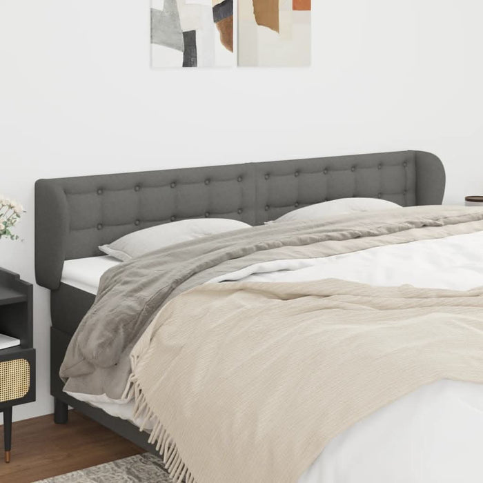 Tăblie de pat cu aripioare gri închis 183x23x78/88 cm textil - WALTI WALTI