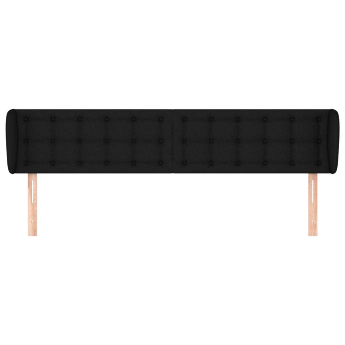 Tăblie de pat cu aripioare negru 203x23x78/88 cm textil - WALTI WALTI