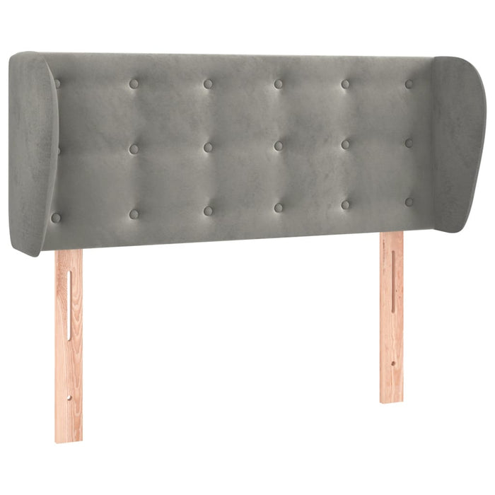 Tăblie de pat cu aripioare gri deschis 83x23x78/88 cm catifea - WALTI WALTI