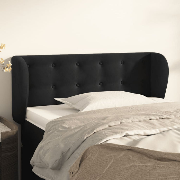 Tăblie de pat cu aripioare negru 83x23x78/88 cm catifea - WALTI WALTI