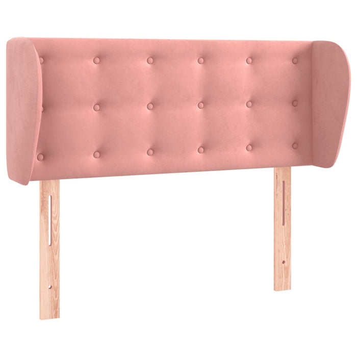 Tăblie de pat cu aripioare roz 103x23x78/88 cm catifea - WALTI WALTI