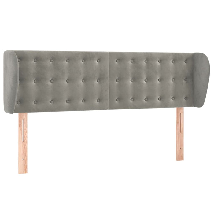 Tăblie de pat cu aripioare gri deschis 147x23x78/88 cm catifea - WALTI WALTI