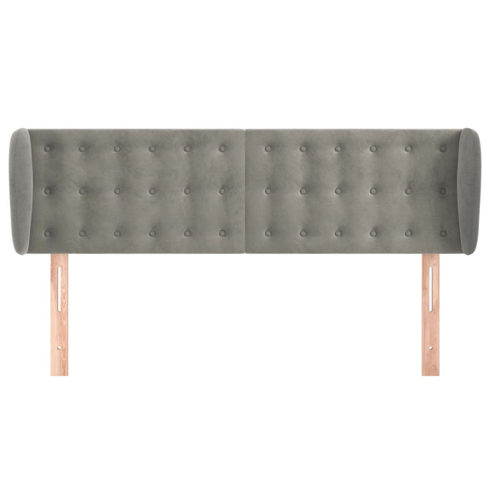 Tăblie de pat cu aripioare gri deschis 147x23x78/88 cm catifea - WALTI WALTI
