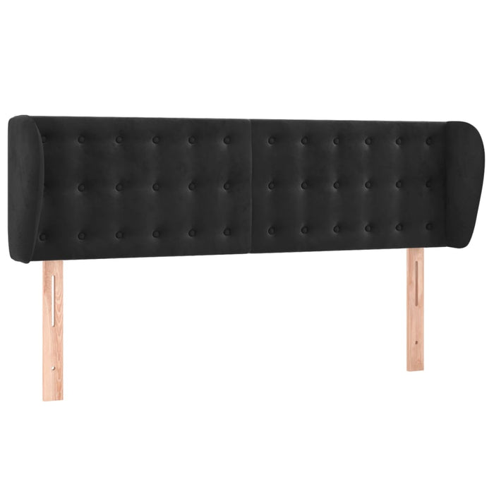 Tăblie de pat cu aripioare negru 147x23x78/88 cm catifea - WALTI WALTI