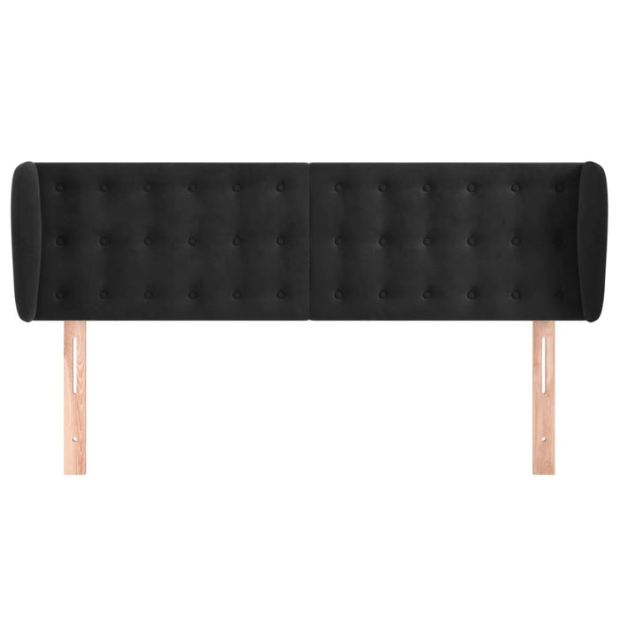 Tăblie de pat cu aripioare negru 147x23x78/88 cm catifea - WALTI WALTI