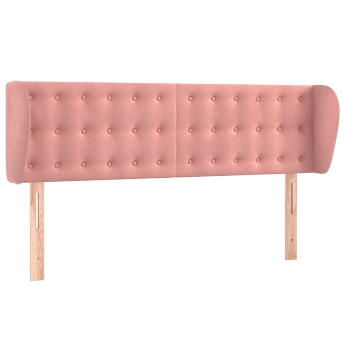 Tăblie de pat cu aripioare roz 147x23x78/88 cm catifea WALTI