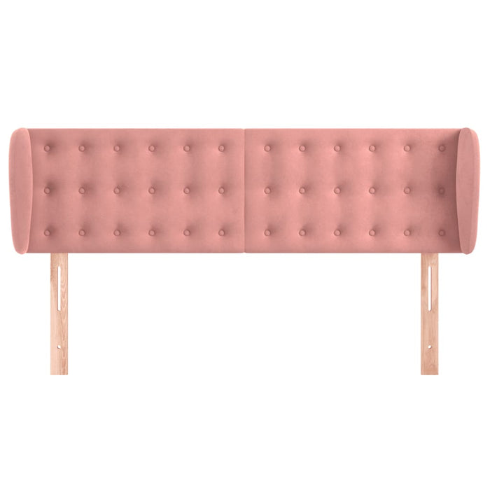 Tăblie de pat cu aripioare roz 147x23x78/88 cm catifea WALTI