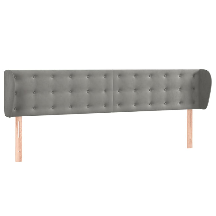 Tăblie de pat cu aripioare gri deschis 163x23x78/88 cm catifea - WALTI WALTI