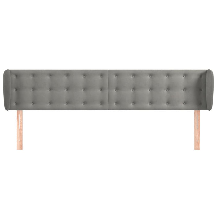 Tăblie de pat cu aripioare gri deschis 163x23x78/88 cm catifea - WALTI WALTI