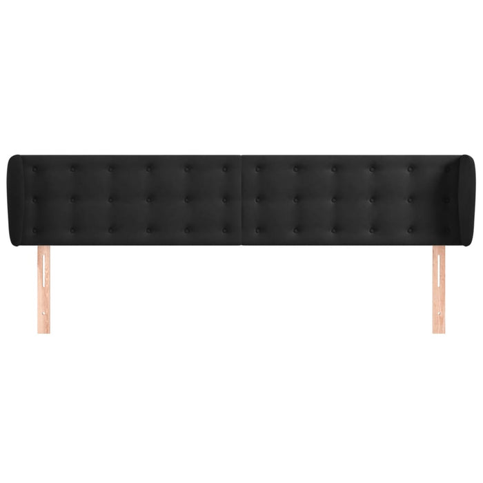 Tăblie de pat cu aripioare negru 163x23x78/88 cm catifea - WALTI WALTI