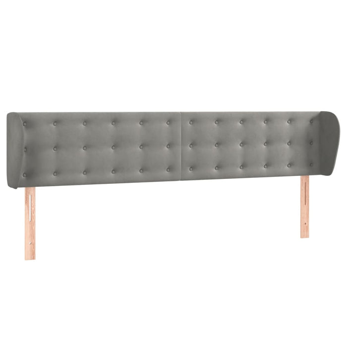 Tăblie de pat cu aripioare gri deschis 183x23x78/88 cm catifea - WALTI WALTI