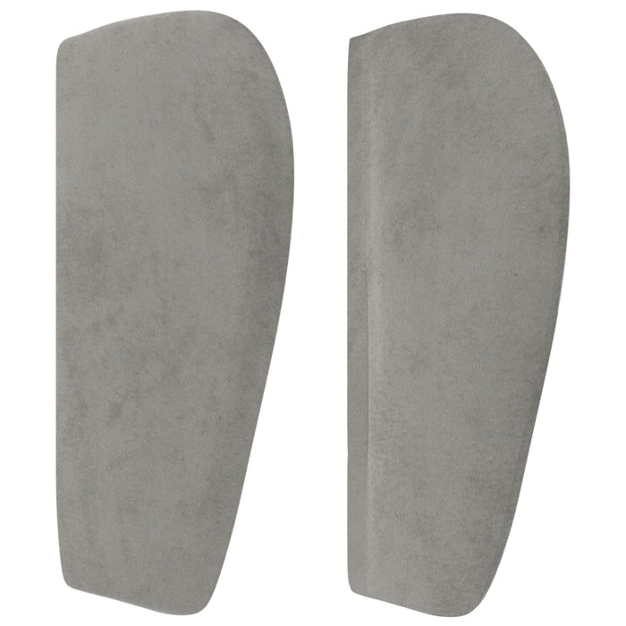 Tăblie de pat cu aripioare gri deschis 183x23x78/88 cm catifea - WALTI WALTI