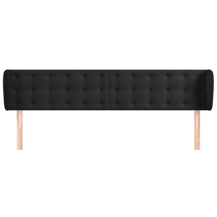 Tăblie de pat cu aripioare negru 183x23x78/88 cm catifea - WALTI WALTI