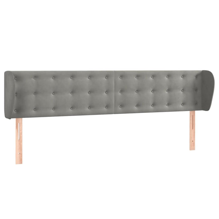 Tăblie de pat cu aripioare gri deschis 203x23x78/88 cm catifea - WALTI WALTI