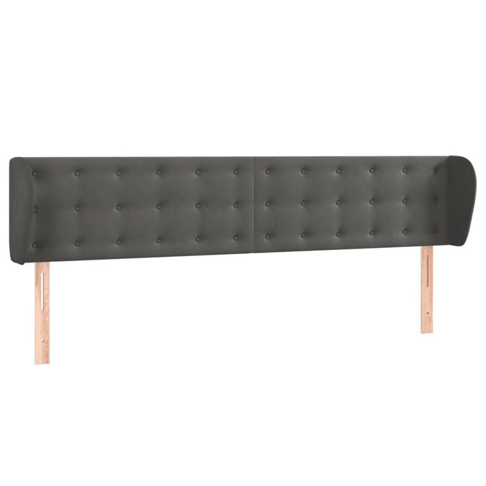 Tăblie de pat cu aripioare gri închis 203x23x78/88 cm catifea - WALTI WALTI