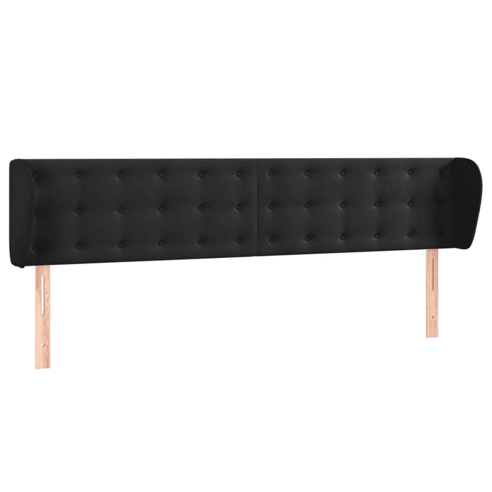 Tăblie de pat cu aripioare negru 203x23x78/88 cm catifea - WALTI WALTI