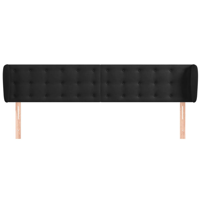 Tăblie de pat cu aripioare negru 203x23x78/88 cm catifea - WALTI WALTI