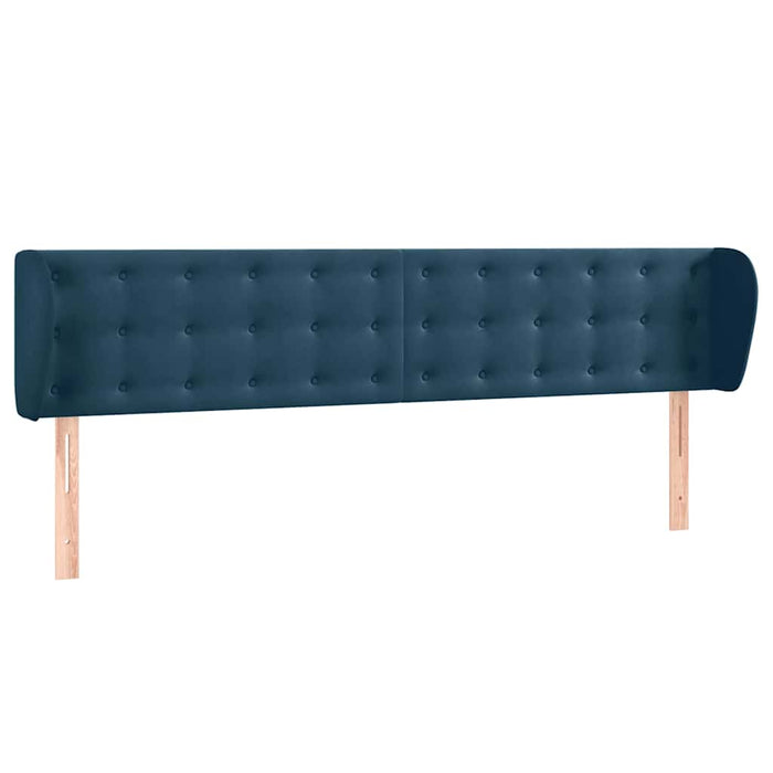 Tăblie pat cu aripioare albastru închis 203x23x78/88 cm catifea - WALTI WALTI