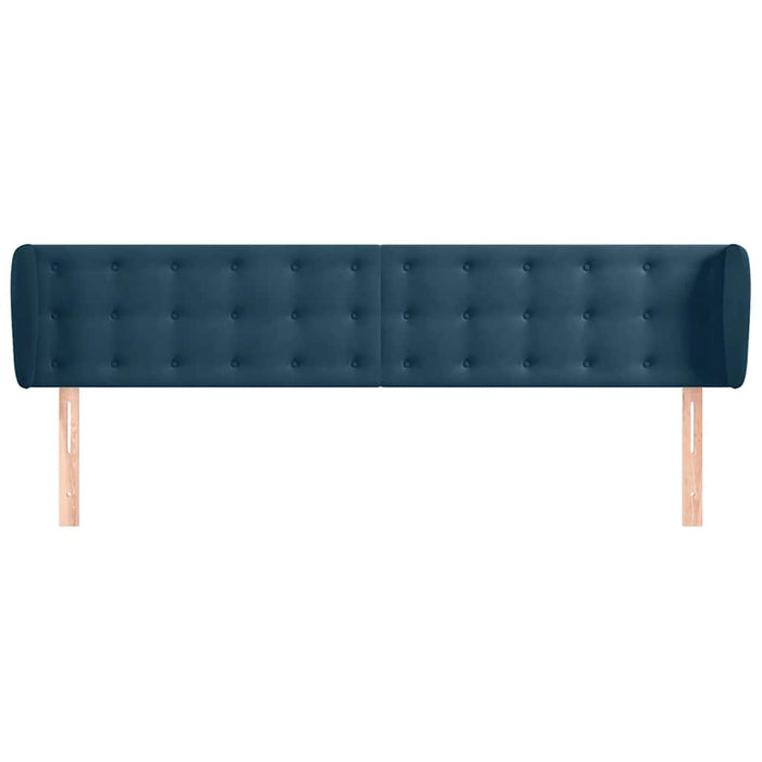 Tăblie pat cu aripioare albastru închis 203x23x78/88 cm catifea - WALTI WALTI