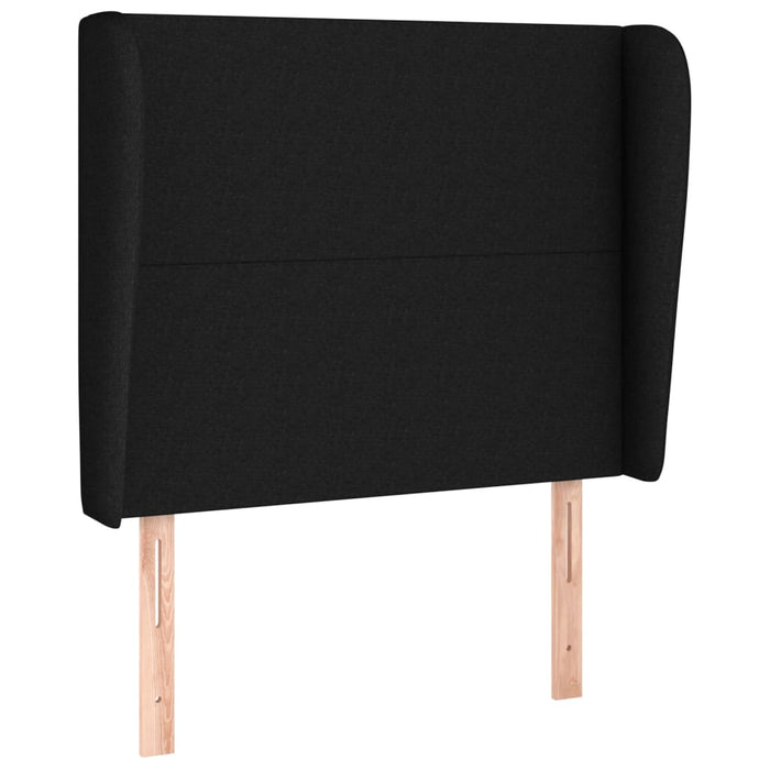 Tăblie de pat cu aripioare, negru, 83x23x118/128 cm, textil - WALTI WALTI