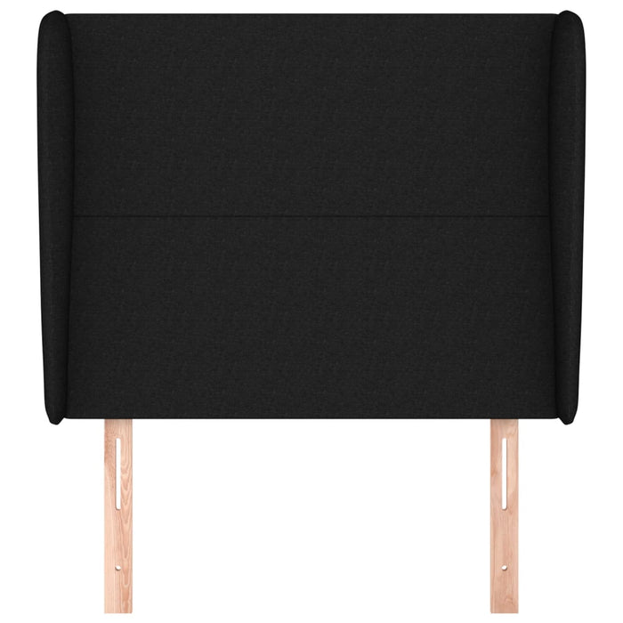 Tăblie de pat cu aripioare, negru, 83x23x118/128 cm, textil - WALTI WALTI