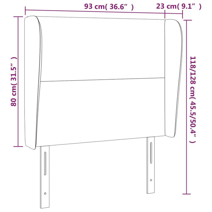 Tăblie de pat cu aripioare gri deschis 93x23x118/128 cm textil - WALTI WALTI